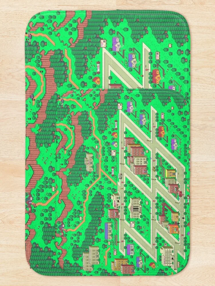 Earthbound Onett Map Bath Mat For Toilet Front Door Mat