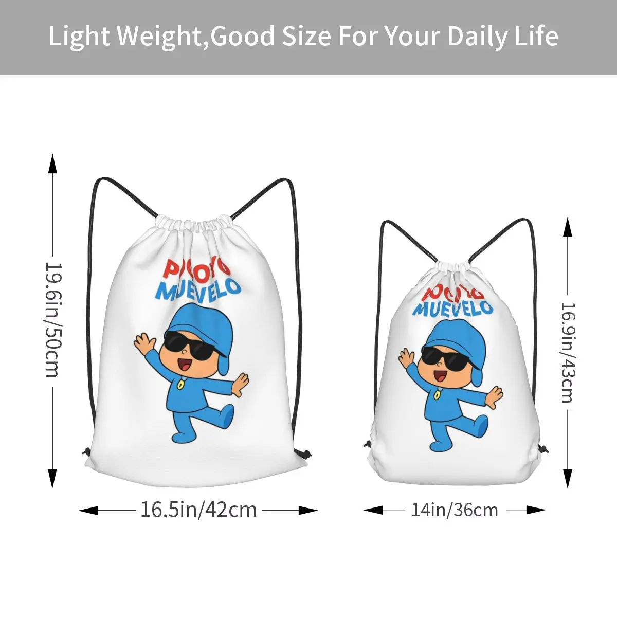 Muevelo Dance Cartoon Boy Backpacks Multi-function Drawstring Bundle Pocket Sundries Bag Book Bags for Travel School