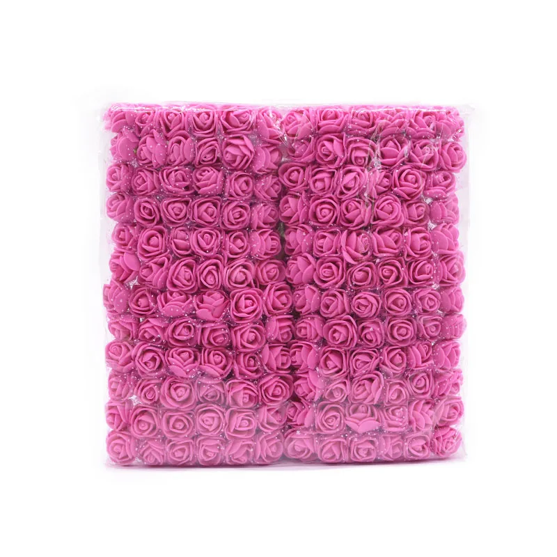 144 Pieces 2cm Foam Mini Teddy Bear of Roses Decorative Home Decor Accessory Wedding Christmas Garland DIY Artificial Flowers