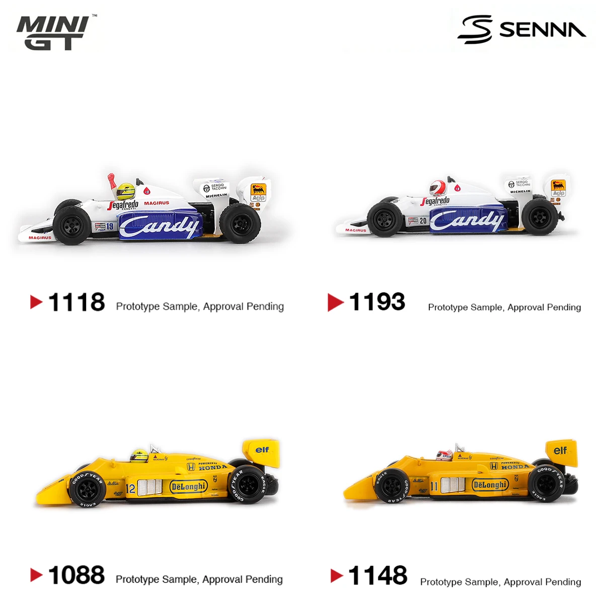MiniGT 1:64 Ayrton Senna F1 Toleman TG184 #19 MiniGT 1118/1193& Lotus 99T #12 Monaco Winner MiniGT 1088/1148 Diecast Model Car view 4