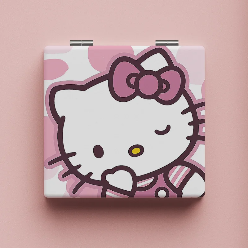 Sanrio Spiegel Draagbare Kleine Spiegel Hello Kitty Cinnamoroll Draagbare Opvouwbare Spiegels Dubbelzijdig Patroon Make-Up Cadeau Voor Meisje