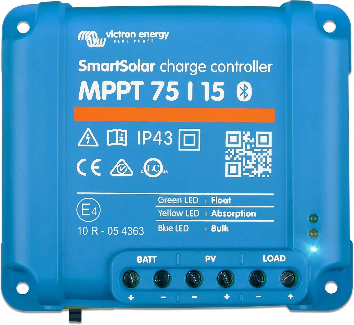 SmartSolar MPPT Solar Charge Controller (Bluetooth) - Charge Controllers for Solar Panels - 75V, 15 amp, 12/24-Volt