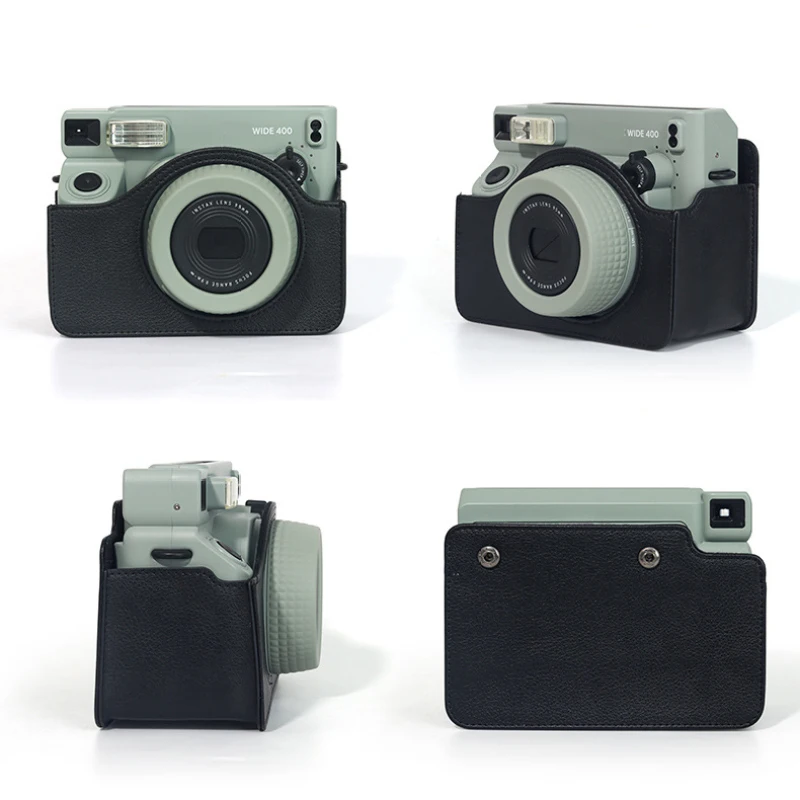 Retro Camera Bag for Instax  wide 400 with Shoulder Strap PU Leather Cover Protective Camera Case