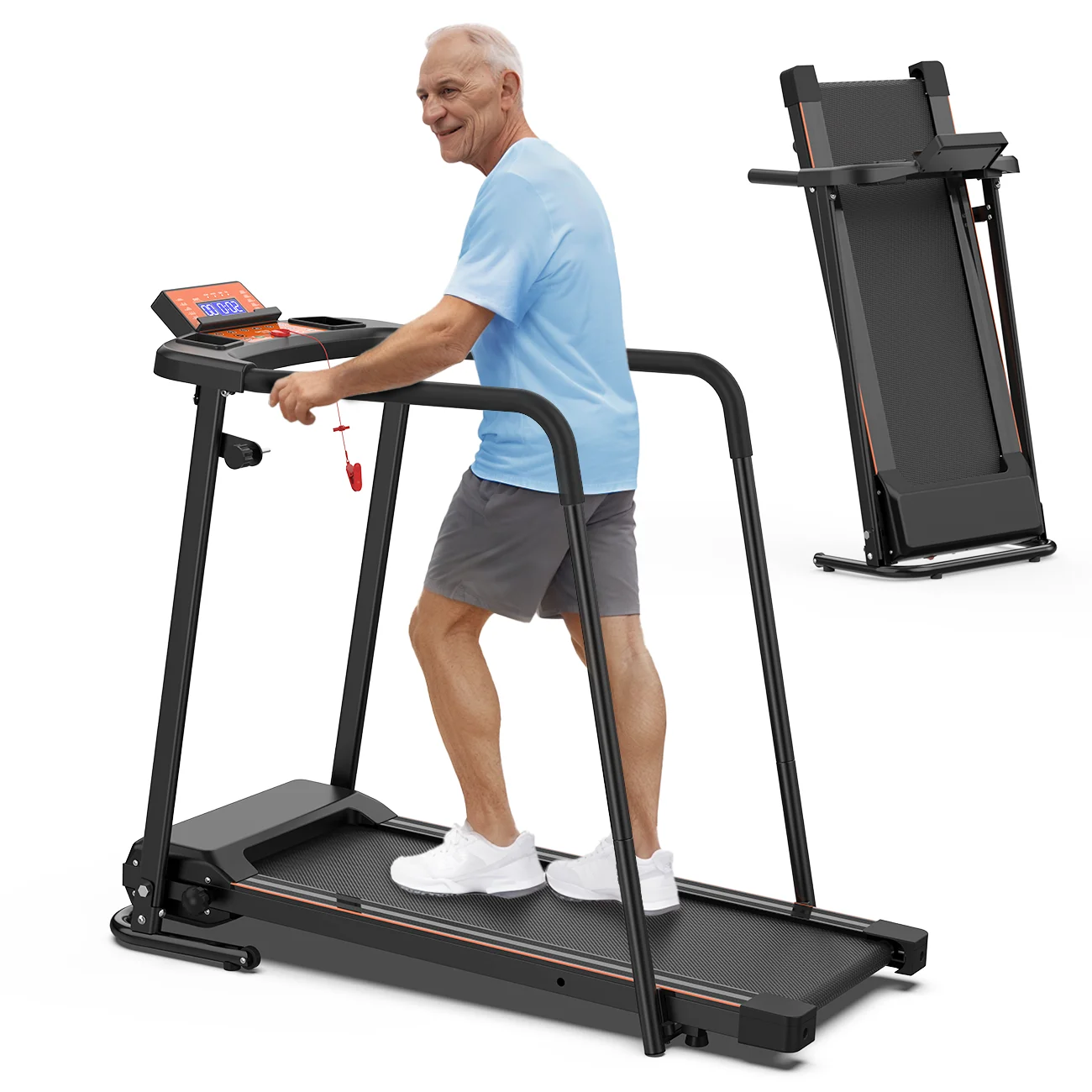 

Home Fitness Equipment Treadmill with Portable Home Workout Indoor Exercise Equipment Portable Fitness Machine Daily Training