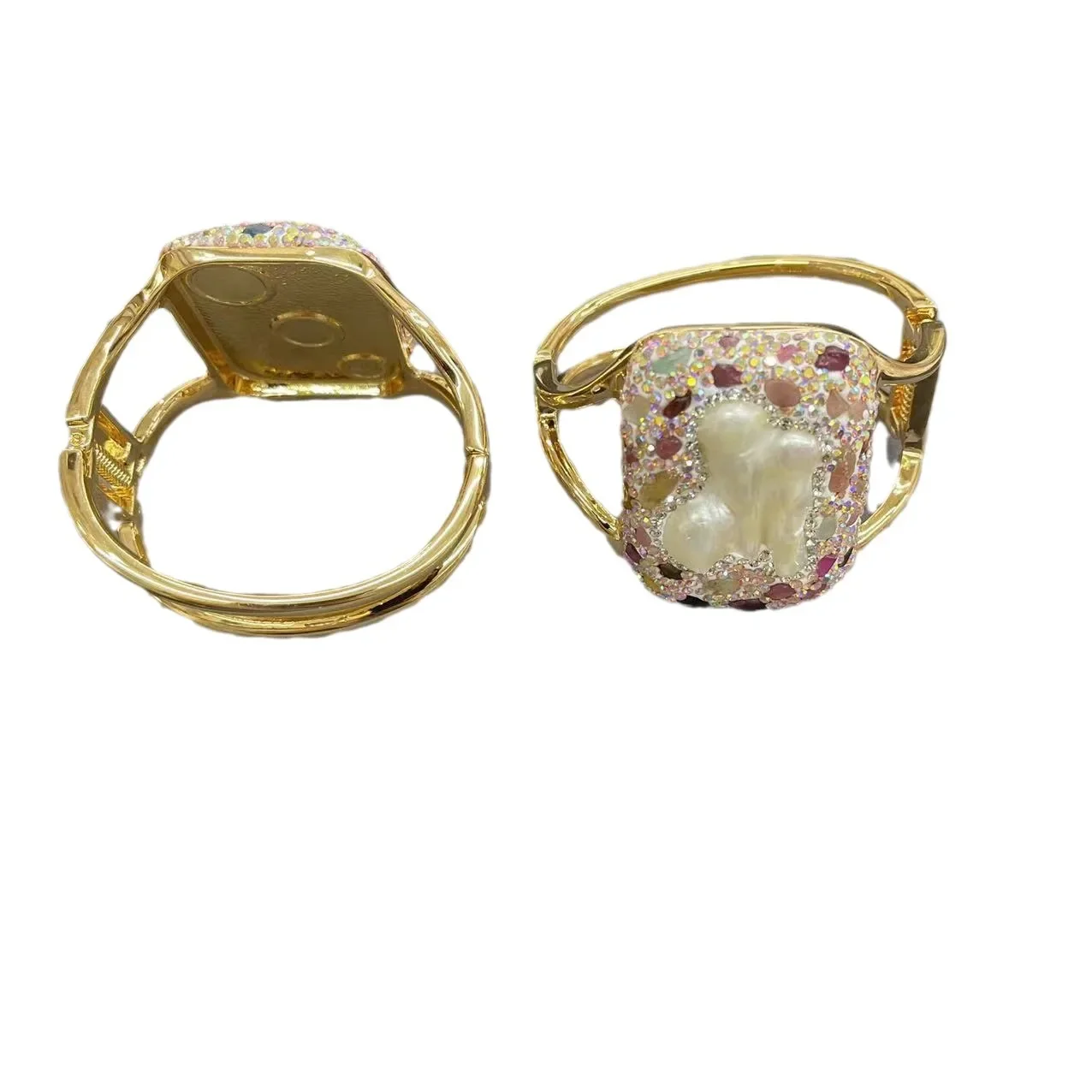 Special-shaped baroque pearl inlaid with natural tourmaline rough stone color retention bracelet French vantage retro jewelry
