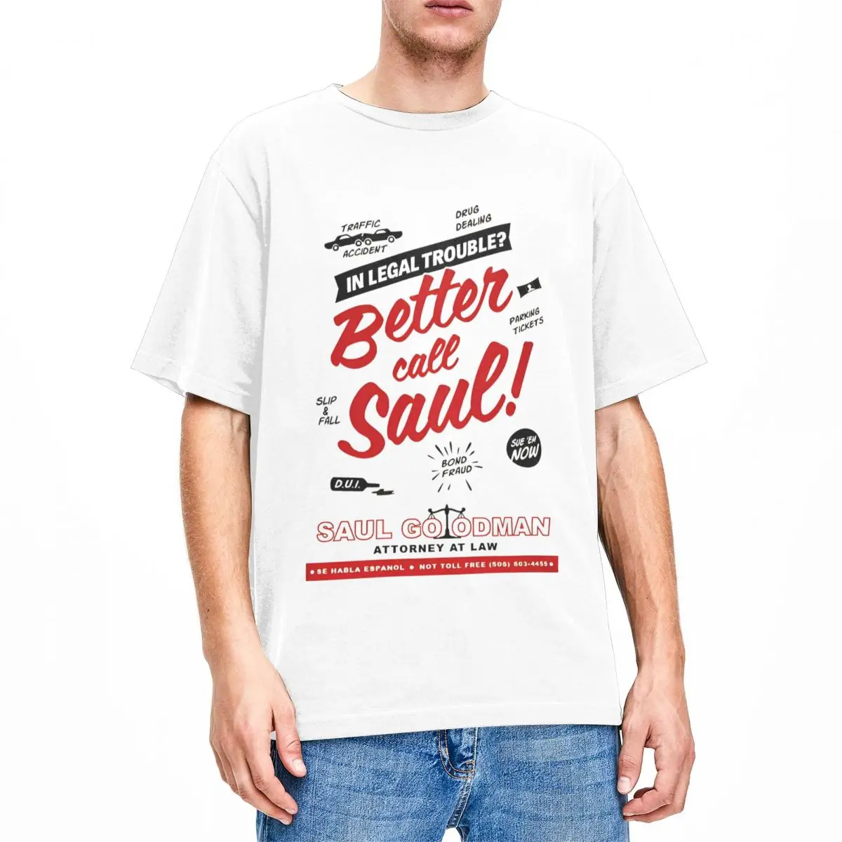 Men T-Shirts Better Call Saul Saul Goodman Breaking Bad Novelty Cotton Tee Shirt Short Sleeve T Shirt O Neck Clothing Plus Size