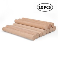 10pcs Wooden Dowel Rods, Unfinished Hardwood Sticks Dowel Rods Wood Sticks for Craft and DIY Macrame Dowel Wooden Poles