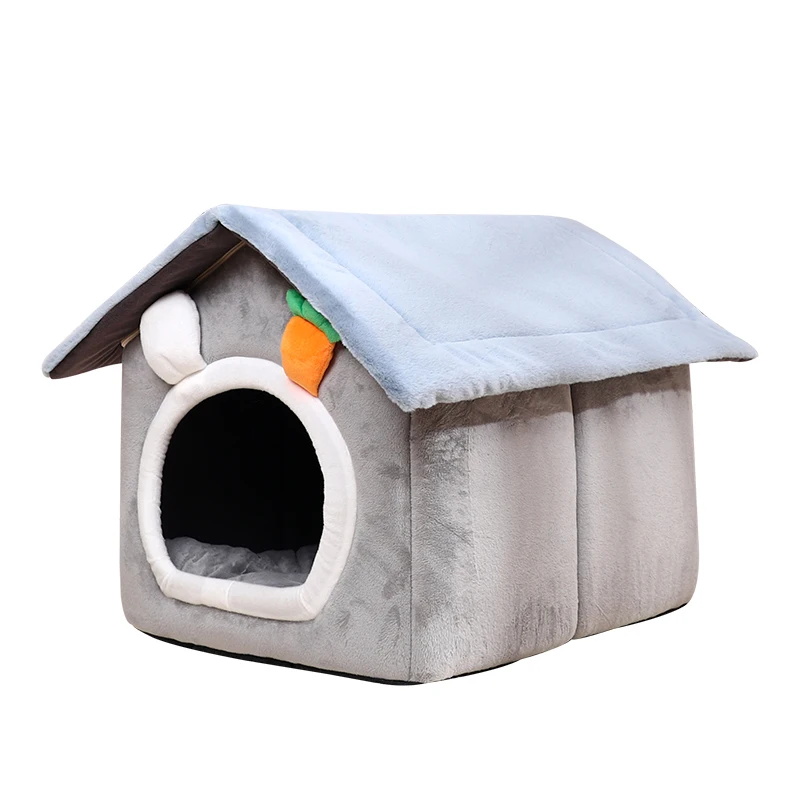 Casa dobrável interior para cães e gatos, sofá quente, canil, tapete de cama para pequeno, médio, grande, caverna de cachorro, ninho de gatos, produtos para animais, inverno