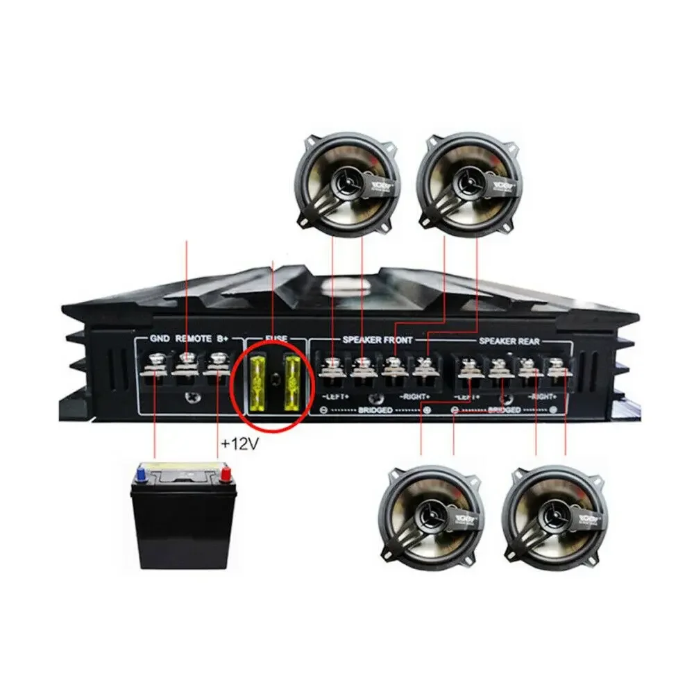 5800W 4 Channel Car Amplifier Stereo Audio Super Bass Subwoofer Power Amp 12V DC Car Amplifier Speaker Auto Accessories