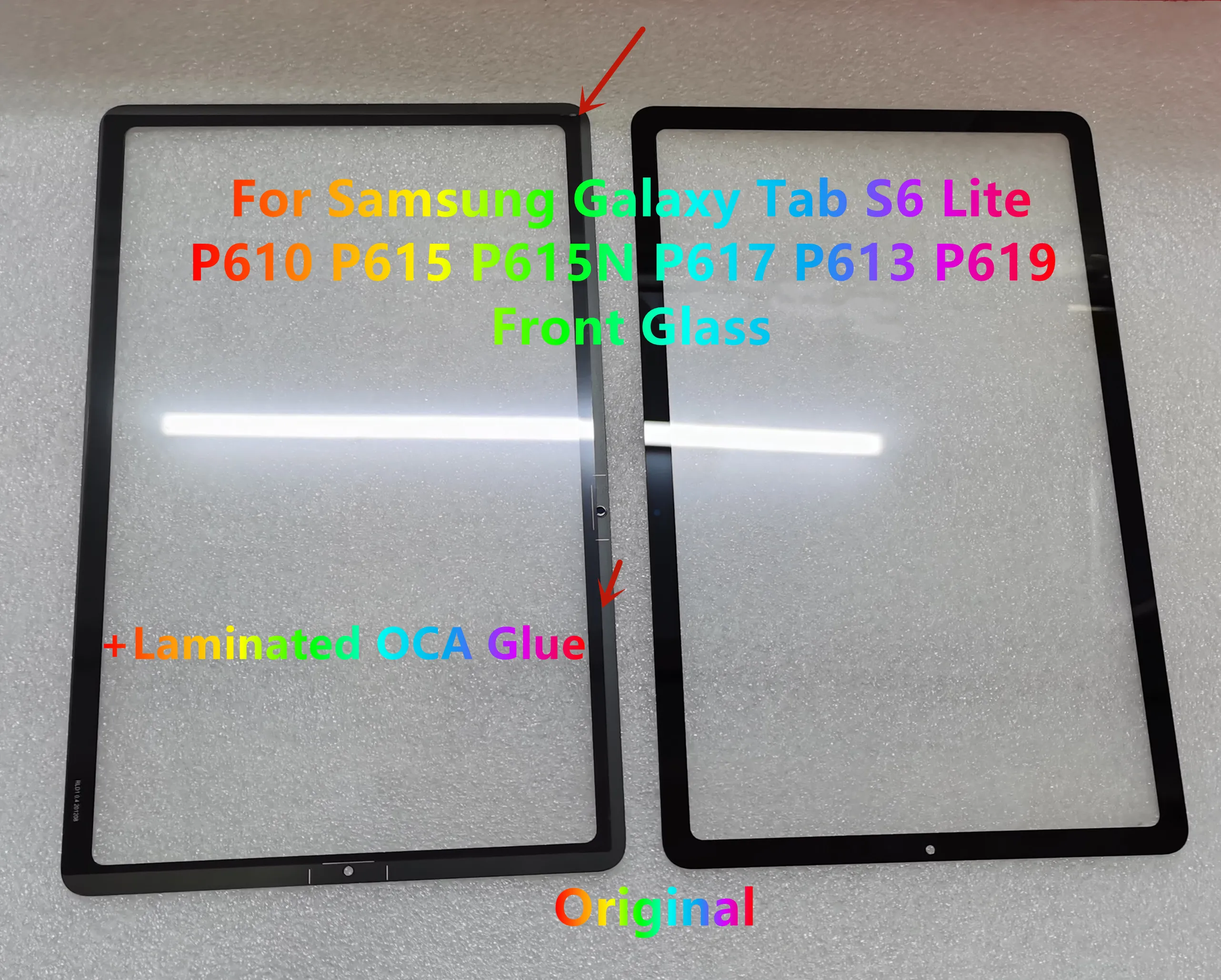 New Original 10.4'' For Samsung Galaxy Tab S6 Lite P610 P615 P615N P617 P613 P619 Touch Screen Front Glass Panel +Laminated OCA