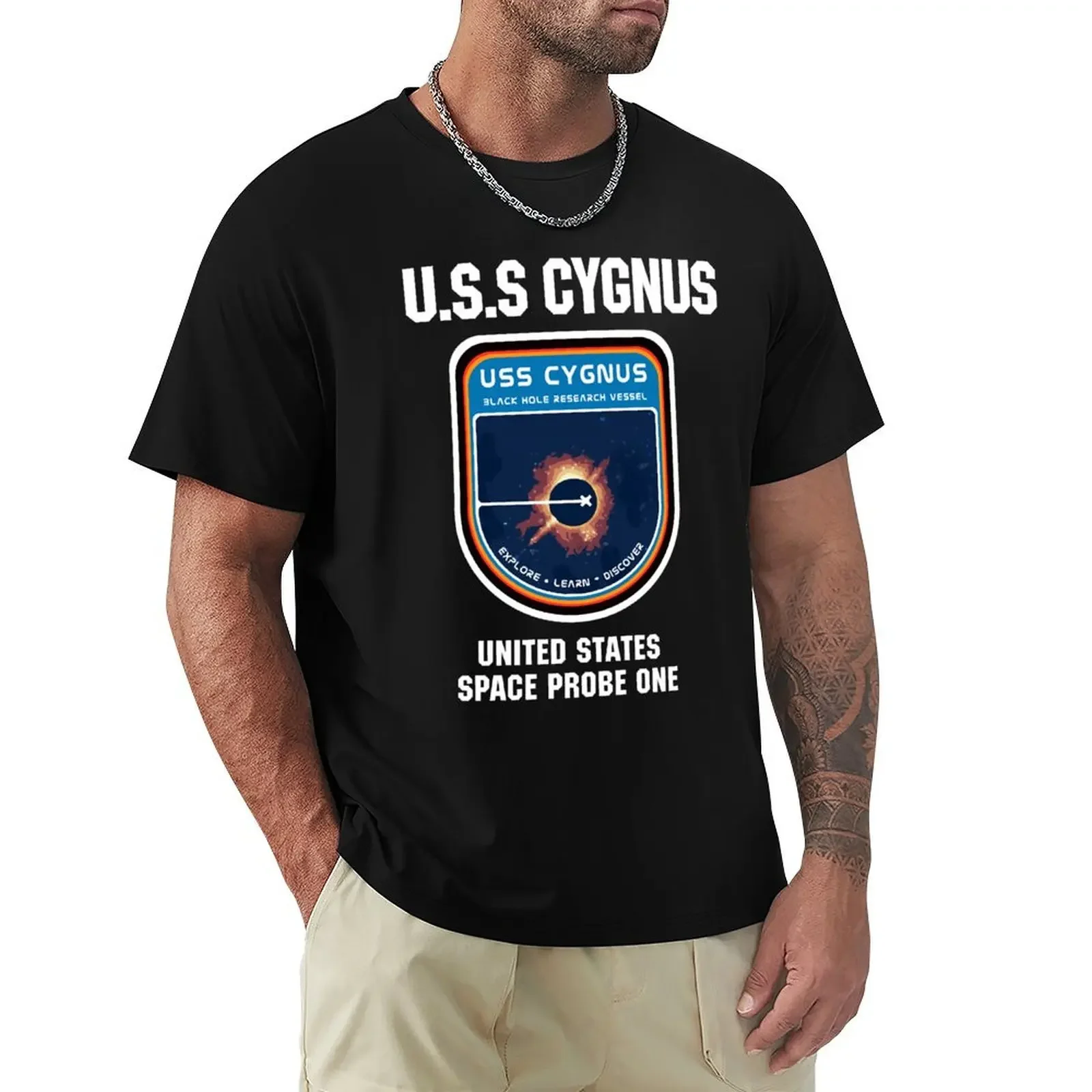 USS Cygnus Inspired by The Black Hole T-shirt heavyweights summer clothes Aesthetic clothing heavy weight t shirts for men