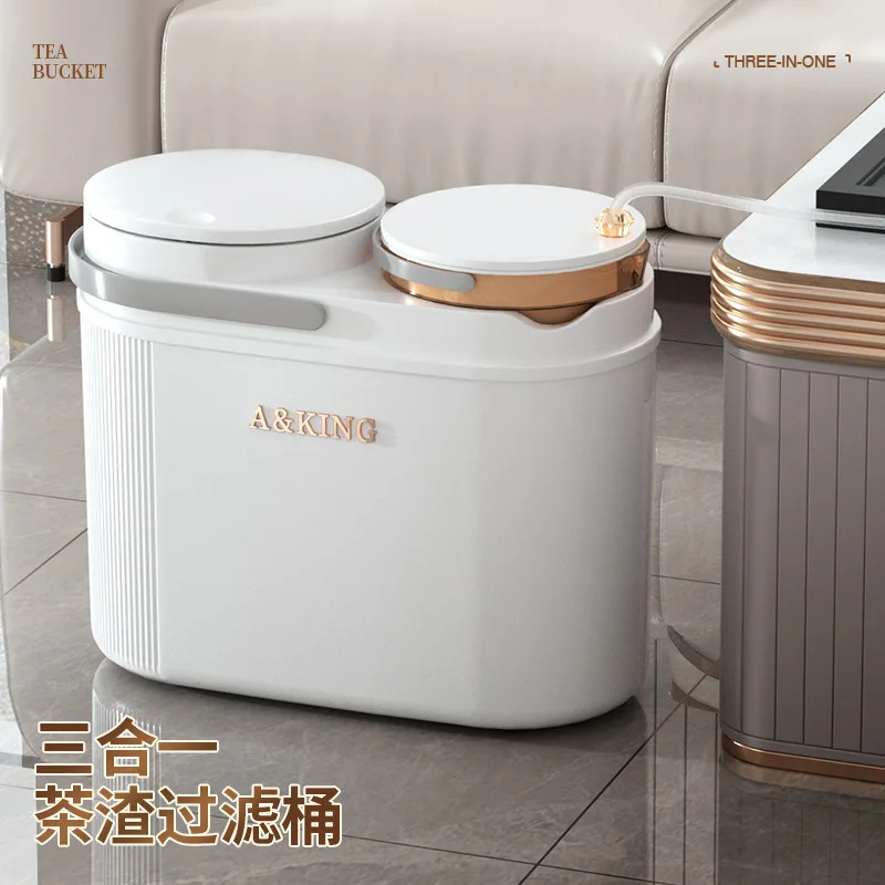 Household dry wet separation garbage bin, living room office waste water bin, tea table, tea residue filtration garbage bin