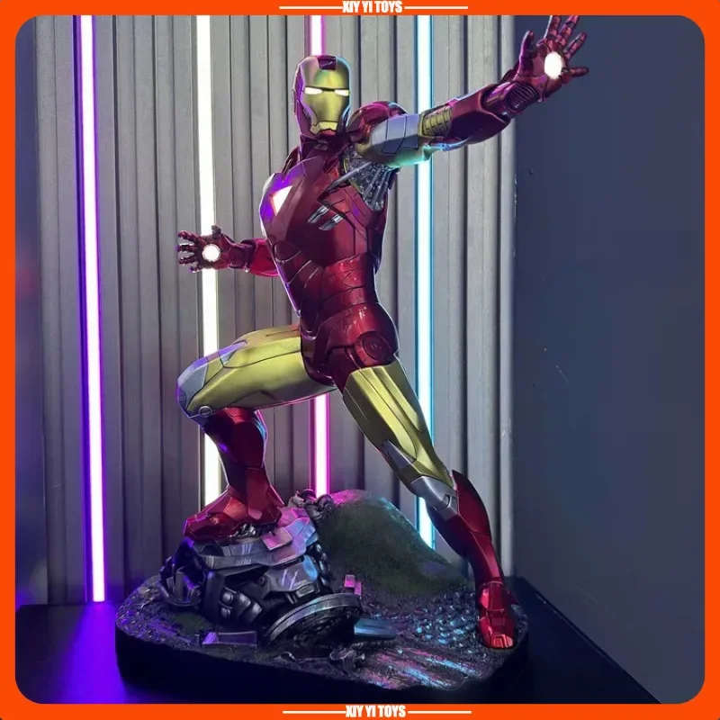 

Marvel Iron Man Mark VI 1:4 Scale Statue - 48CM Tall GK Resin Figure with LED Light Dynamic Battle Pose Collectors Centerpiece