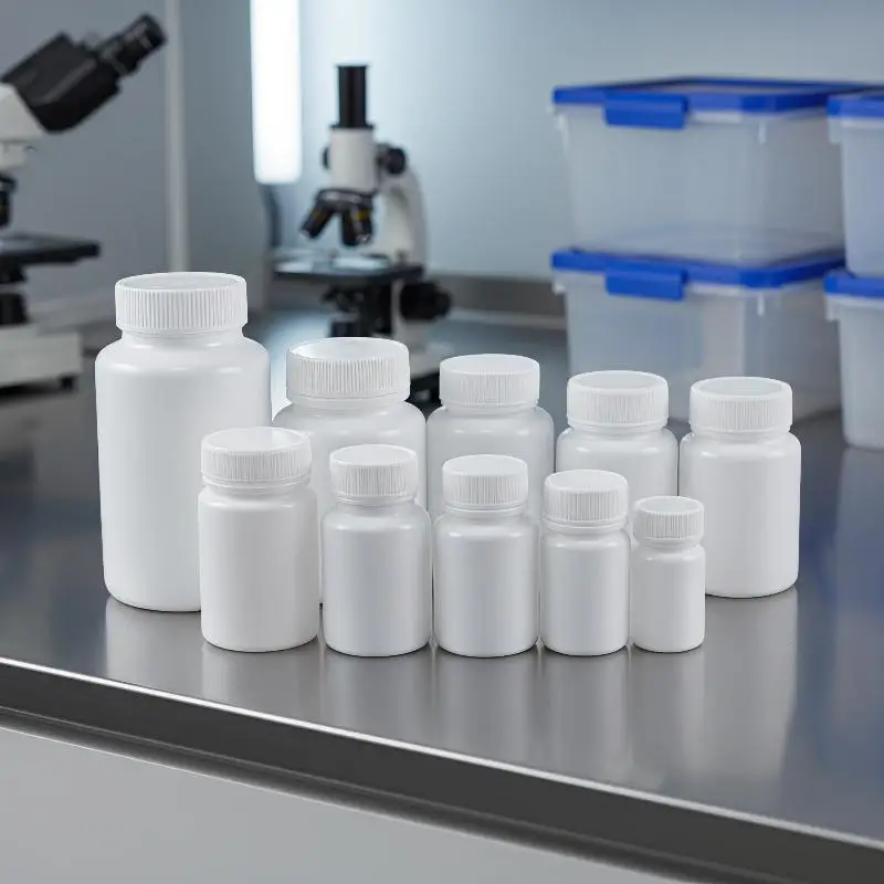 Empty White Plastic Pill Containers 10Pcs Leak Proof Screw Lids HDPE 15ml-100ml Ideal for Travel Vitamin Carry