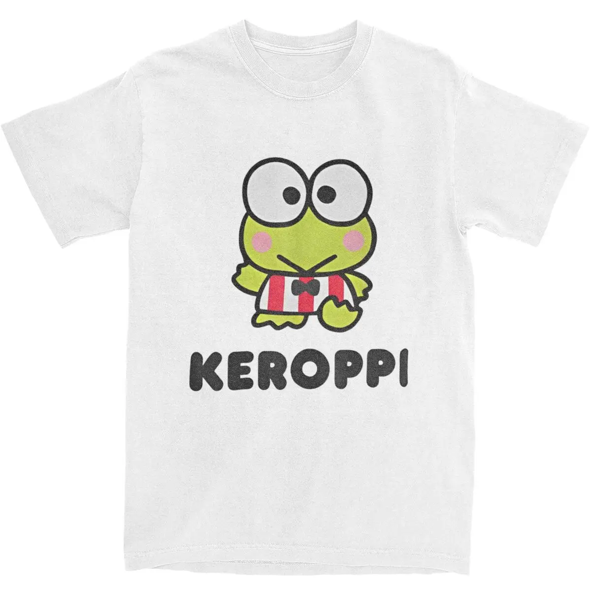 

Keroppi Thinking T Shirt Leisure T-Shirts Short-Sleeve Vintage Tops Summer Pure Cotton O Neck Oversized Clothes