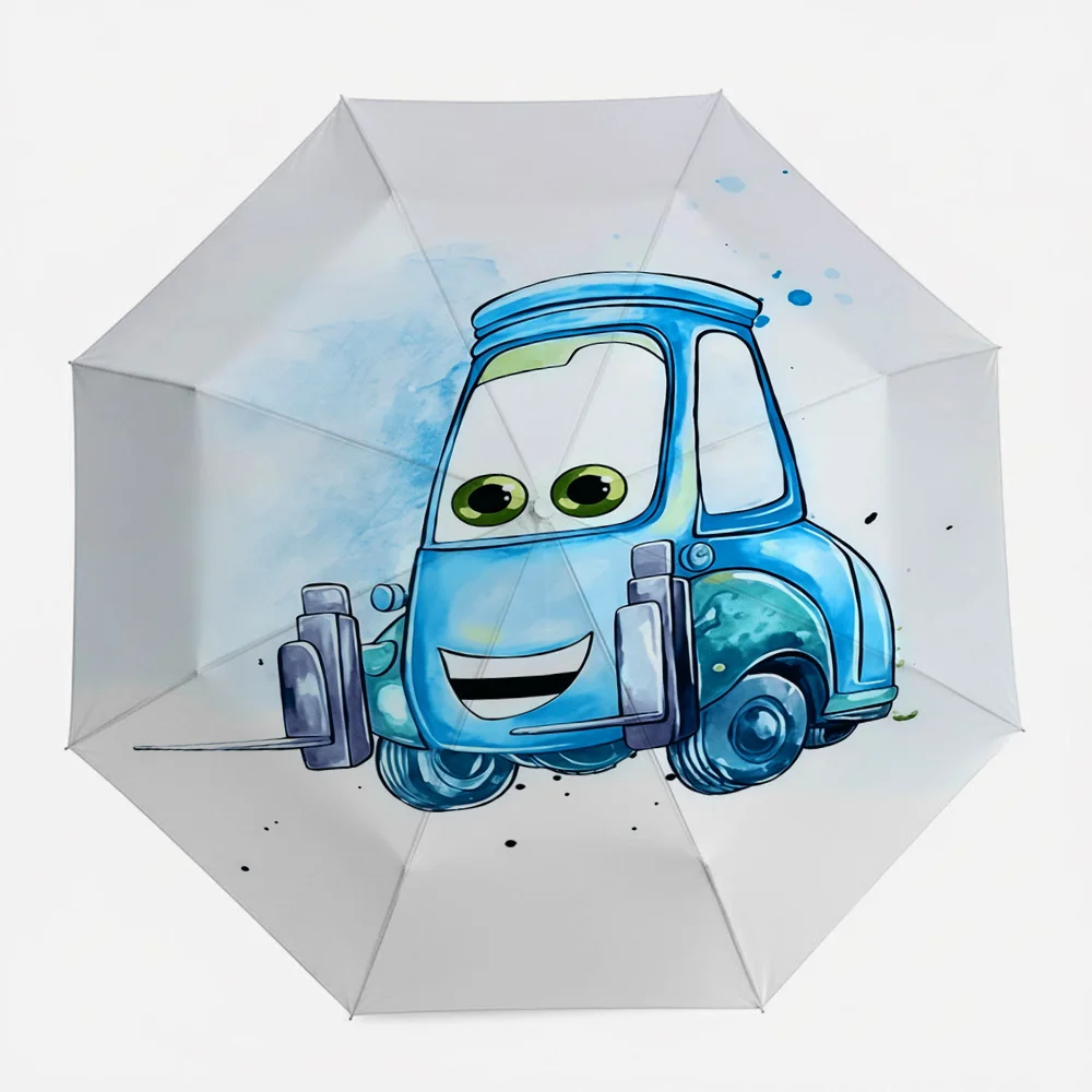 

Disney Cars Guido Watercolor Print Automatic Folding Umbrella, Windproof Waterproof Travel Umbrella for Kids Adults, Portable Li