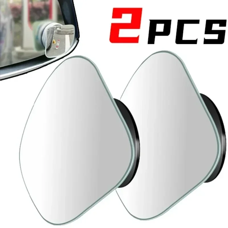 2pcs Car Mirror Wide Angle Car Blind Spot Mirrors 360° Adjustable Auxiliary Rearview Mirrors HD Frameless Small Round Mirror