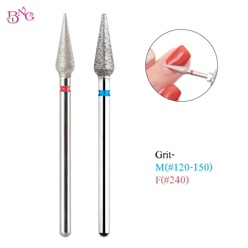 

BNG Cone Diamond Nail Drill Bit 3/32" Rotary Burr Manicure Cutters Cuticle Remove Nail Mill Drill Accessories Manicure Tools