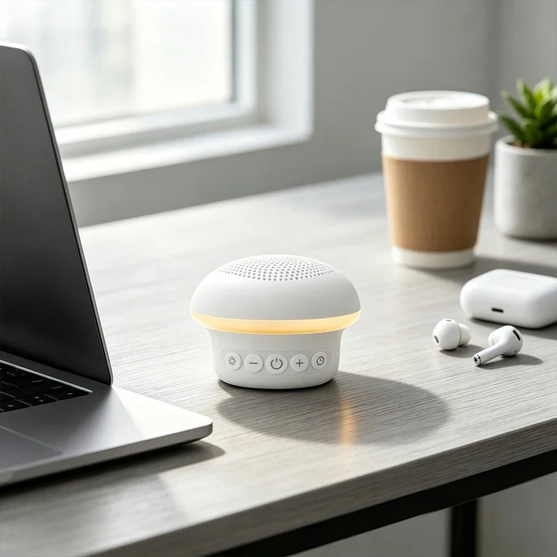 Mini Bluetooth Speaker with LED Night Light White Noise Sleep Aid 20 Natural Sounds 3 Gear Timer Portable Relax Device