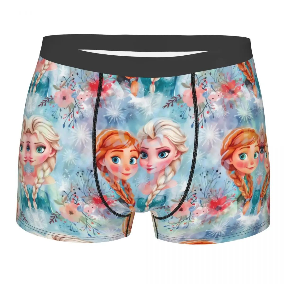 Custom Novelty Frozen Elsa Olaf Seamless Boxers Shorts Panties Male Underpants Stretch Briefs Underwear