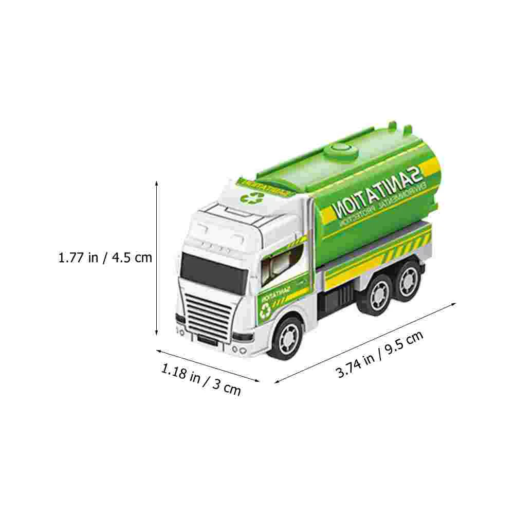 4 Pcs Car Toys Mini Garbage Truck Sanitation Vehicle Plastic Friction-power Baby