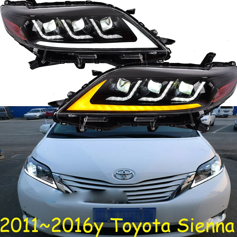 Car bumper headlamp for Toyota Sienna headlight 2011~2016y ALL IN LED DRL car daytime running light sienna head light