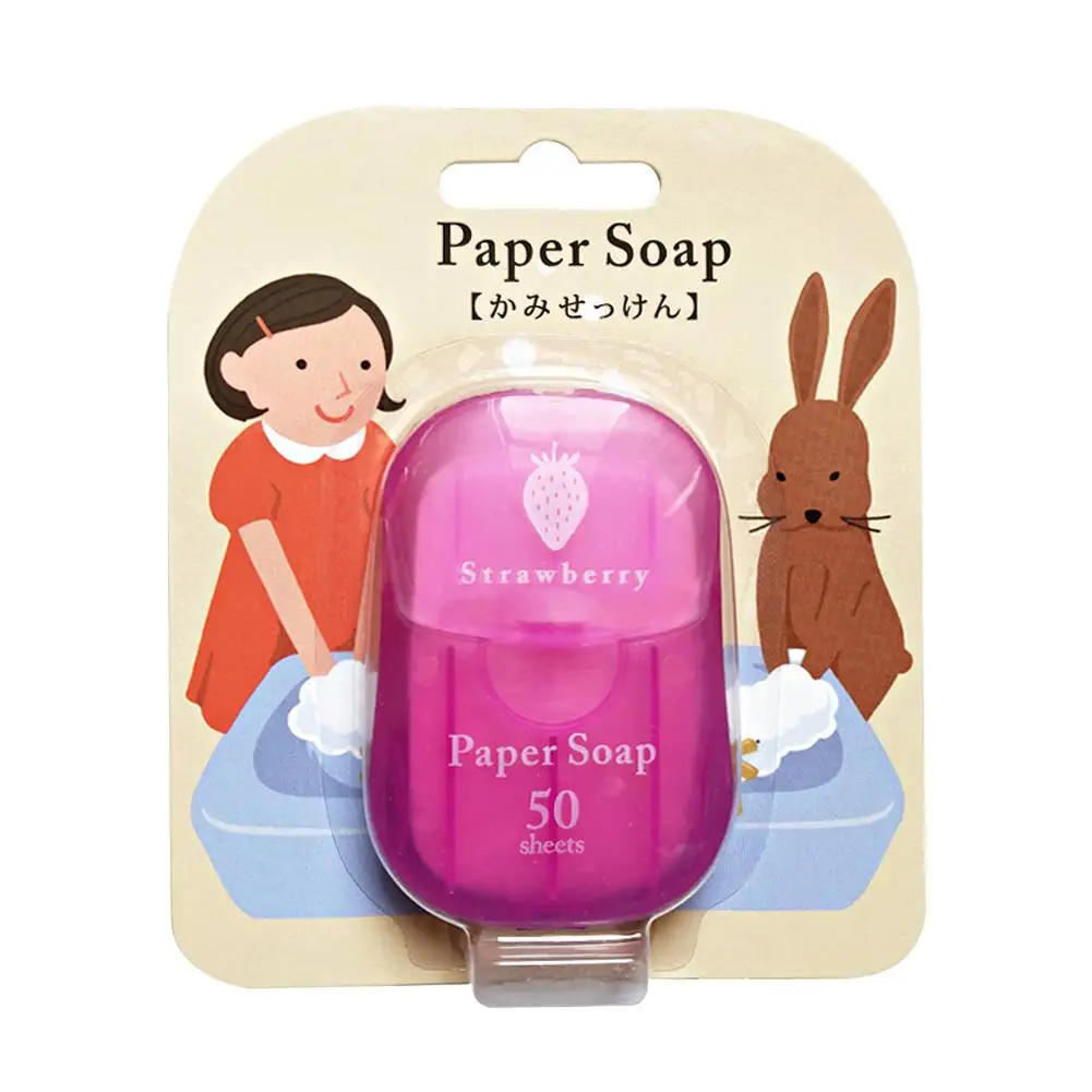 Portable Bathroom Soap Slices Box Hand Washing Clean Soap Tablets Paper Foaming Camping Travel Tablets Soap Outdoor Scented T9S2