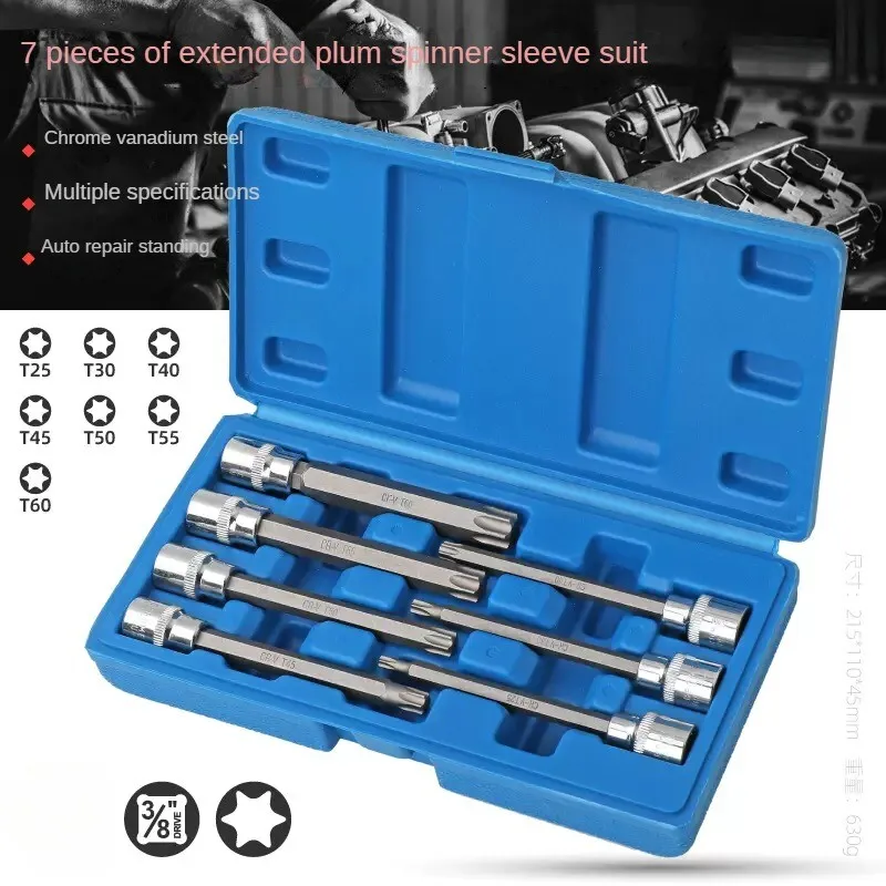Extended ball-end hex socket wrench with internal hex head and ratchet mechanism