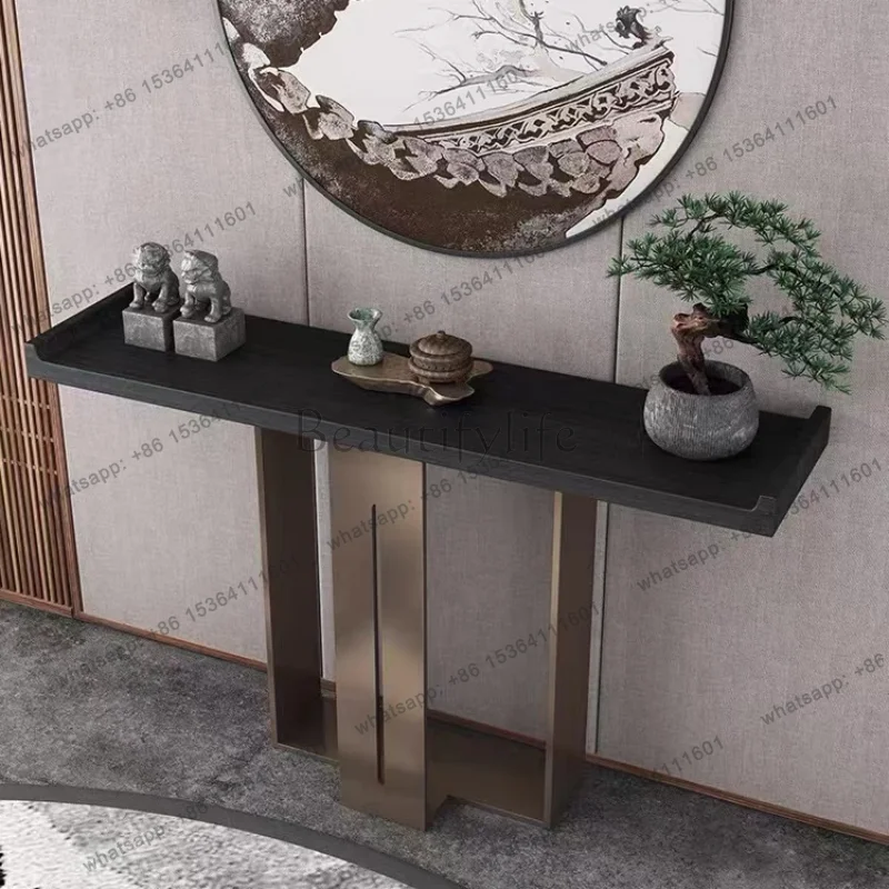 New Chinese-style entrance table Art entrance table Living room Simple modern strip case End view table