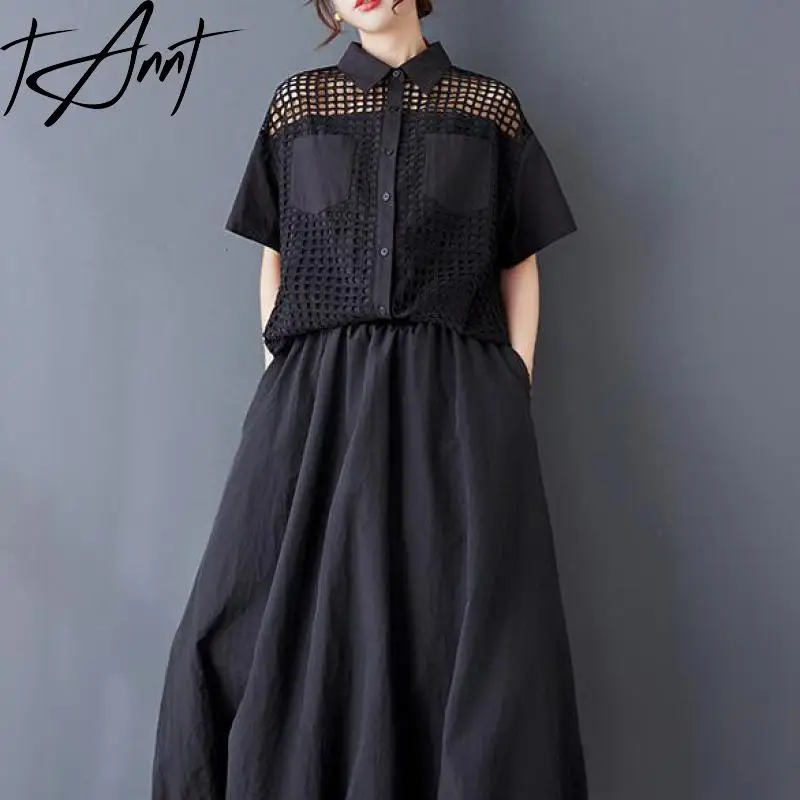 

Tannt Women Shirt Blouse Asymmetry Hollow Out Fashion White Black Blouse Tops Irregular Casual Short-sleeved Shirt Tops 2025