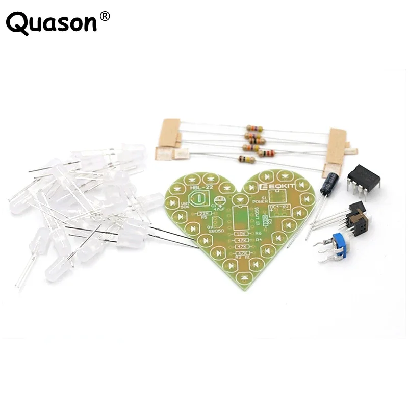 DIY Kit Heart Shape Breathing Lamp Kit DC 4V-6V Breathing LED Suite Red White Blue Green DIY Electronic Production for Learning