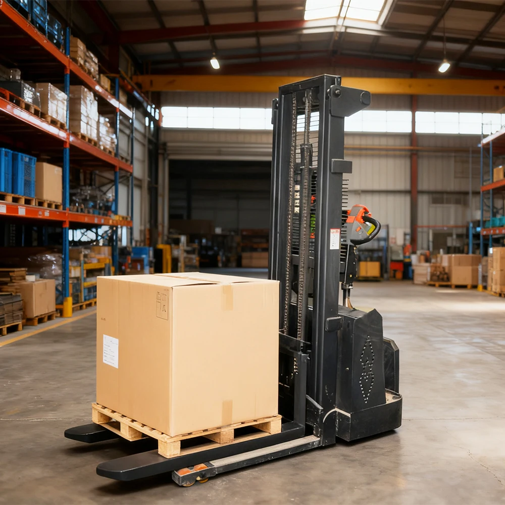 Indoor Logistics Use Pallet Stacker 1Ton Full Electric Stacker 1.6m Lift Compact Material Lifting Machine
