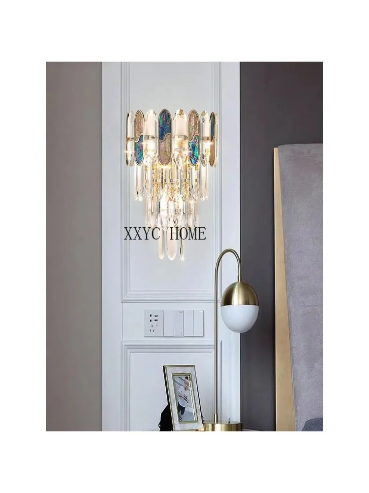 Modern Minimalist Bedroom Living Room Television Background Wall Light Luxury Crystal Wall Lamp