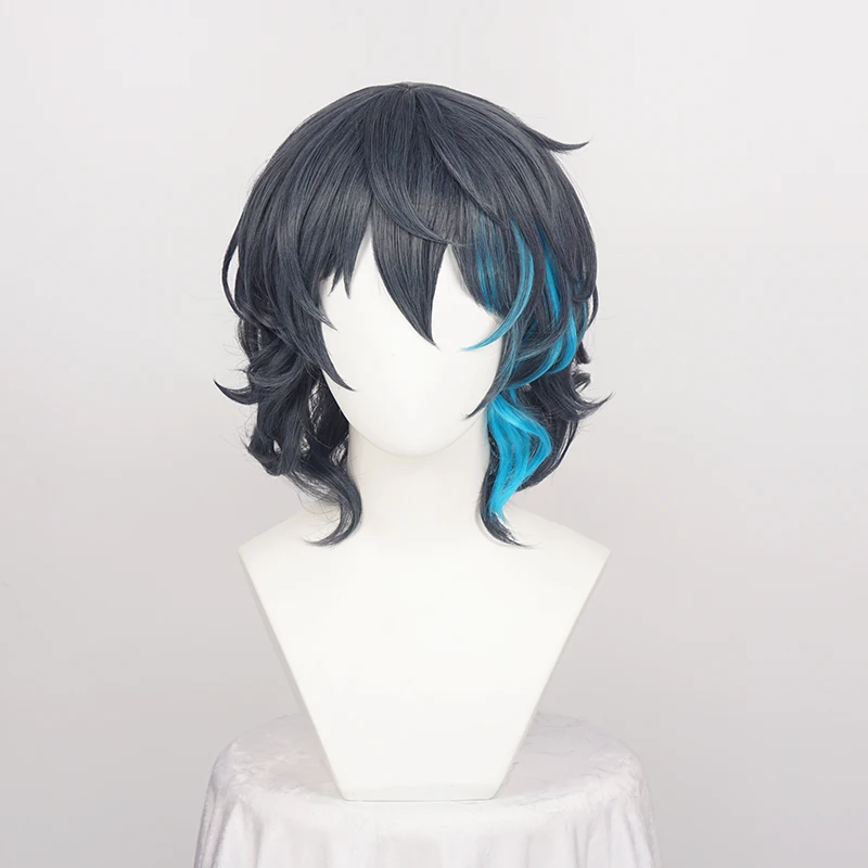 Ensemble Stars Tsumugi Aoba Synthetic Cosplay Costume Wig Hair Heat Resistance Curly Wigs +Free Wig Cap