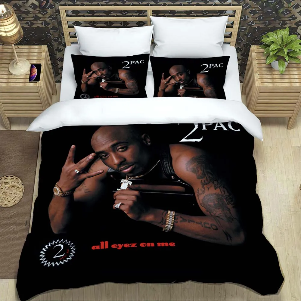 Rap Singer 2Pac Bedding Set 3D Printing Home Decoration Pillowcase Quilt Cover Cute Gift To Family and Friends