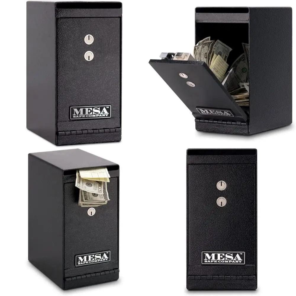 

Сейф для депозитории под столешницей, двойной замок с ключом, модель MUC1K, темно-серый, безопасный сейф для хранения для бизнеса