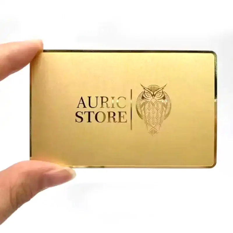 100pcs Customized Etched Stainless Steel Metal Business Personal Card ID card ,we have different colors material for you