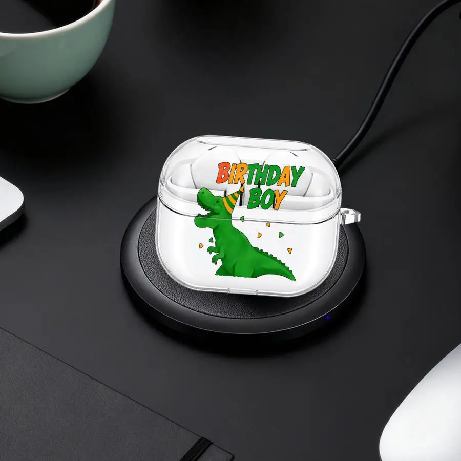 Cute Dinosaur Cartoon Clear Earphone Cases Cover With Hook Case For Samsung Galaxy Buds 3Pro 3 FE 4Pro 2Pro 4 Pro Live 2