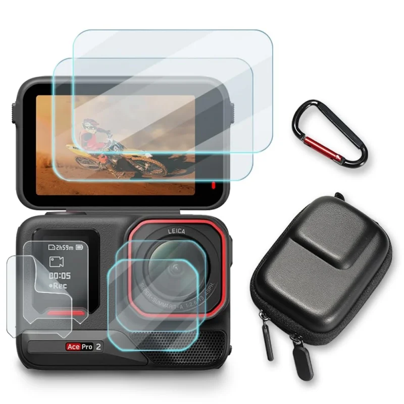 �y�Z�[�����zInsta360 Ace Pro2�A�N�V�����J�����p�A�N�Z�T���[�L�b�g�A���[�o�b�O�P�[�X�AAce Pro 2�~�j�L�������O�P�[�X�p�X�N���[���ی�t�B����