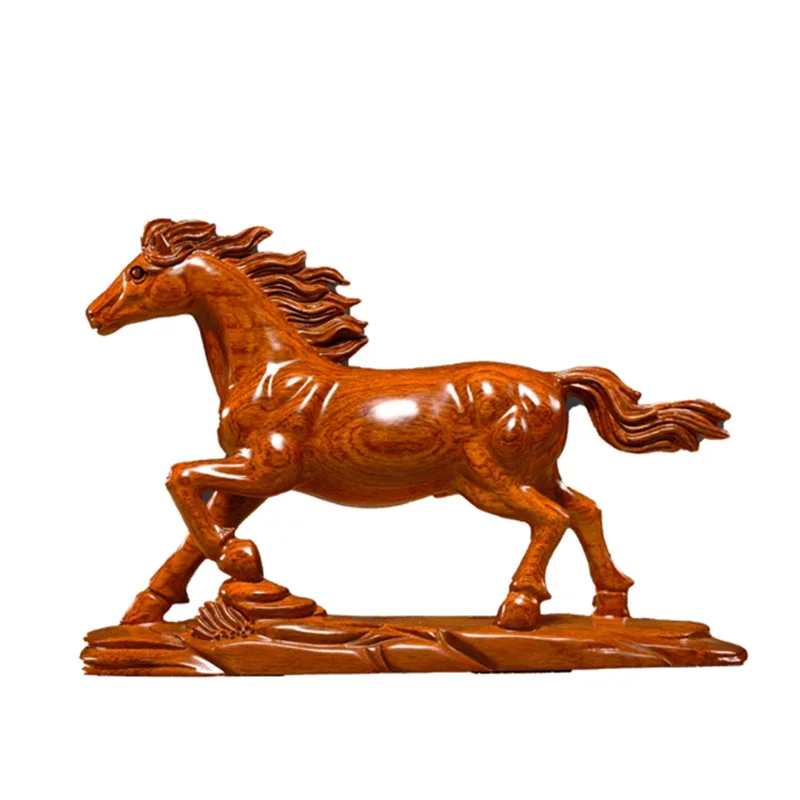 

Traditional Solid Wood Horse Model Sculpture Ornaments Living Room Wine Cabinet Feng Shui Decorations Home Decor Accessories