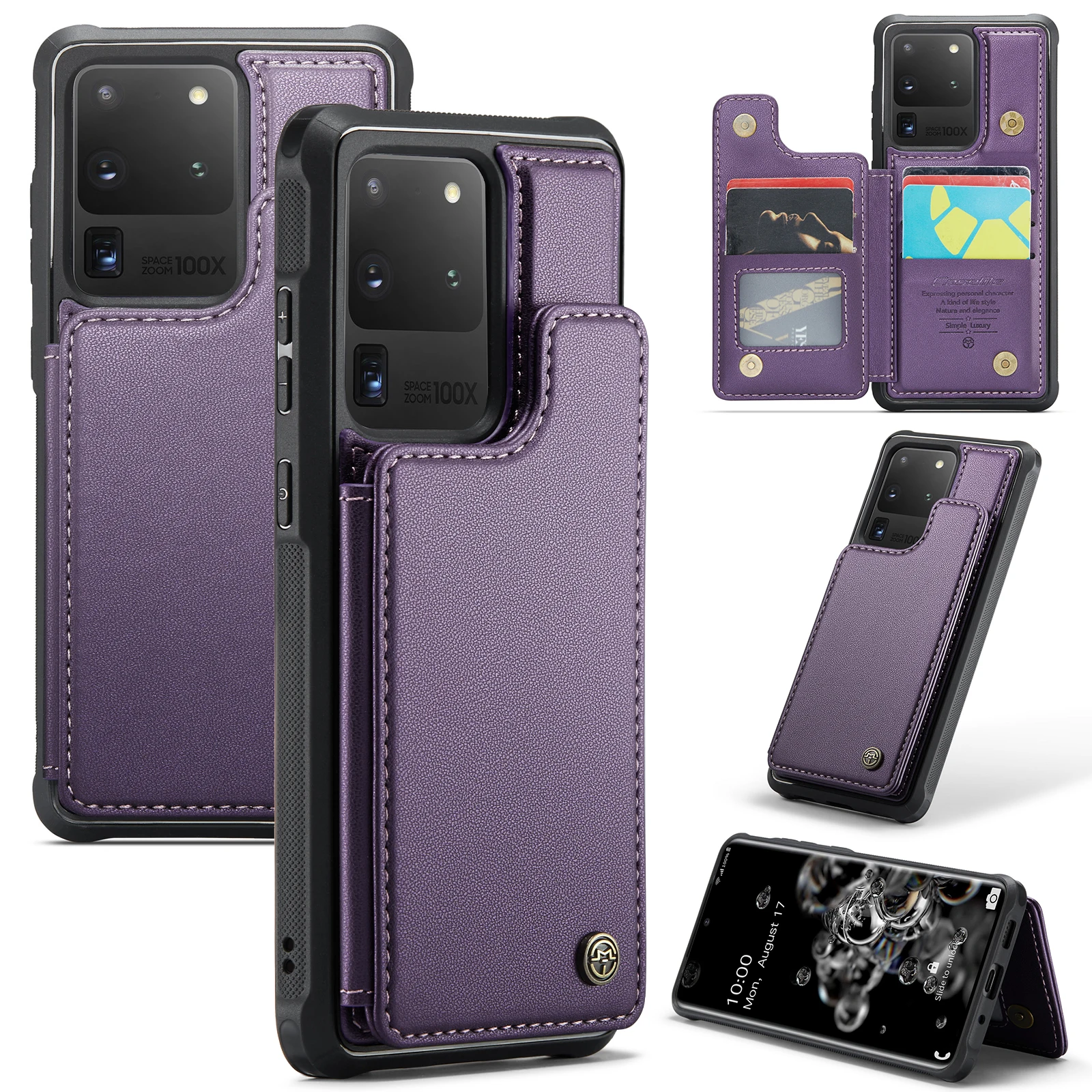 PU leather detachable fall resistant with magnetic versatility card bag for Galaxy S20 S21 S22 S23 S24 Plus Ultra FE