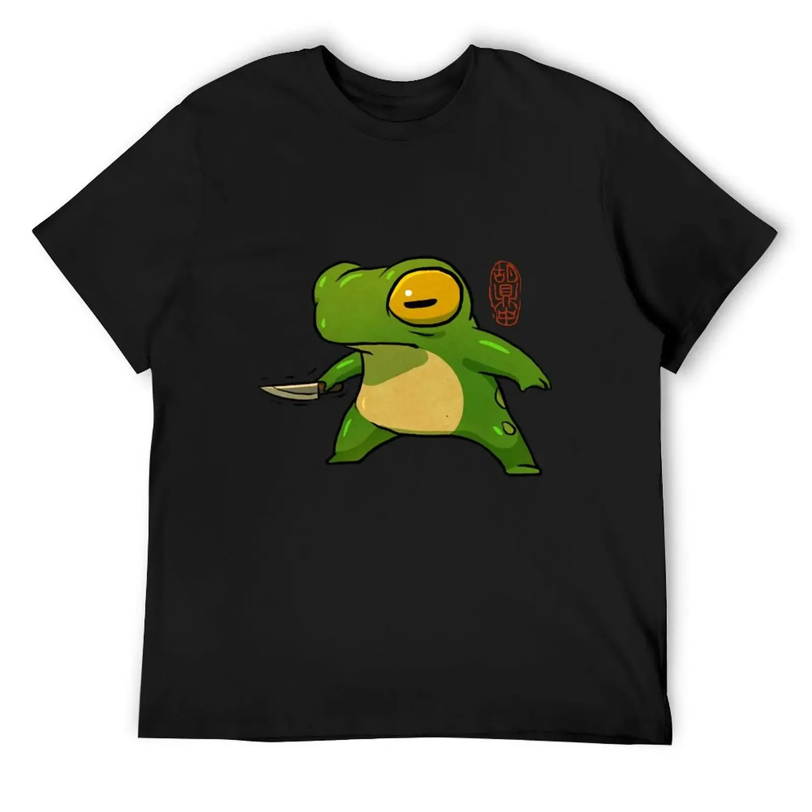 knife wielding stabby gremlin frog artwork asian style T-Shirt plus size tops Blouse anime tshirt mens cotton t shirts