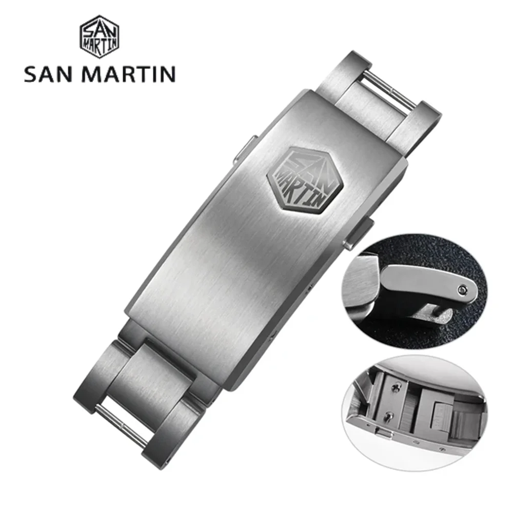 

San Martin New Fly Adjustable Clasp Watch Parts Bracelet Clasp For 16mm Specified Model Buckle Folding Clasp Non-universal