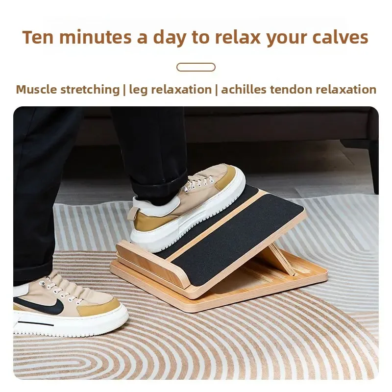 Solid Wood Standing Incline Calf Stretch Board Portable Home Leg Trainer Slant Pedal Leg Slim Shaping Fitness Training Equipment