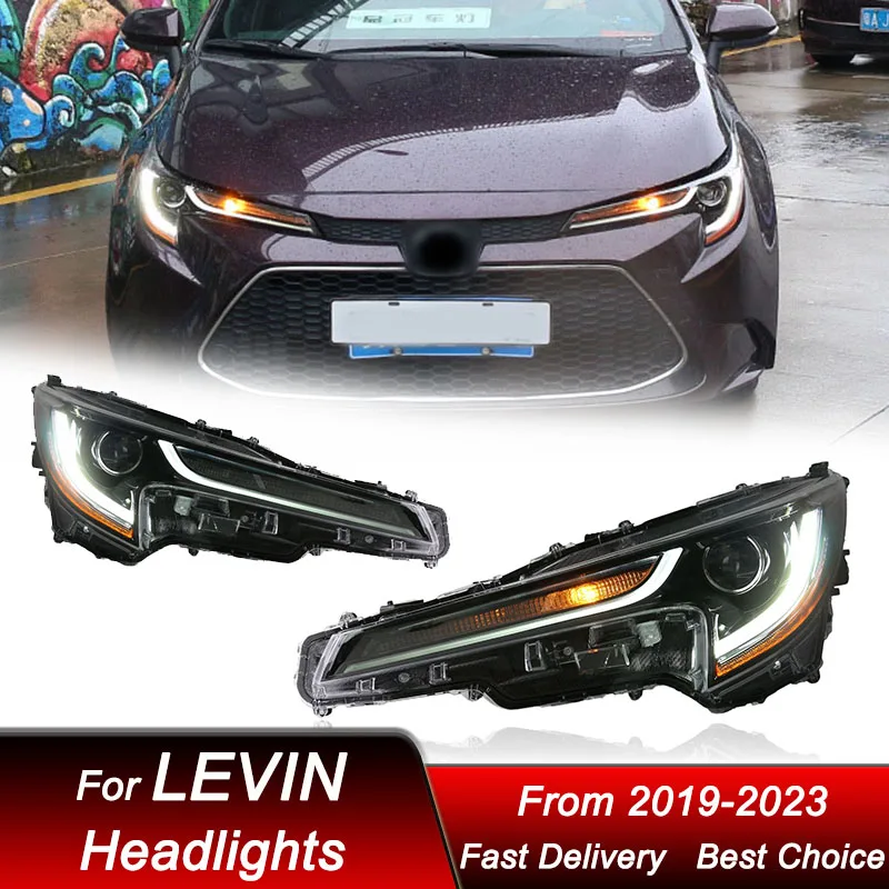 Car styling Headlights For Toyota Levin 2019-2023 LED Headlamp Assembly Upgrade High Configure Projector Lens Accessories Kit