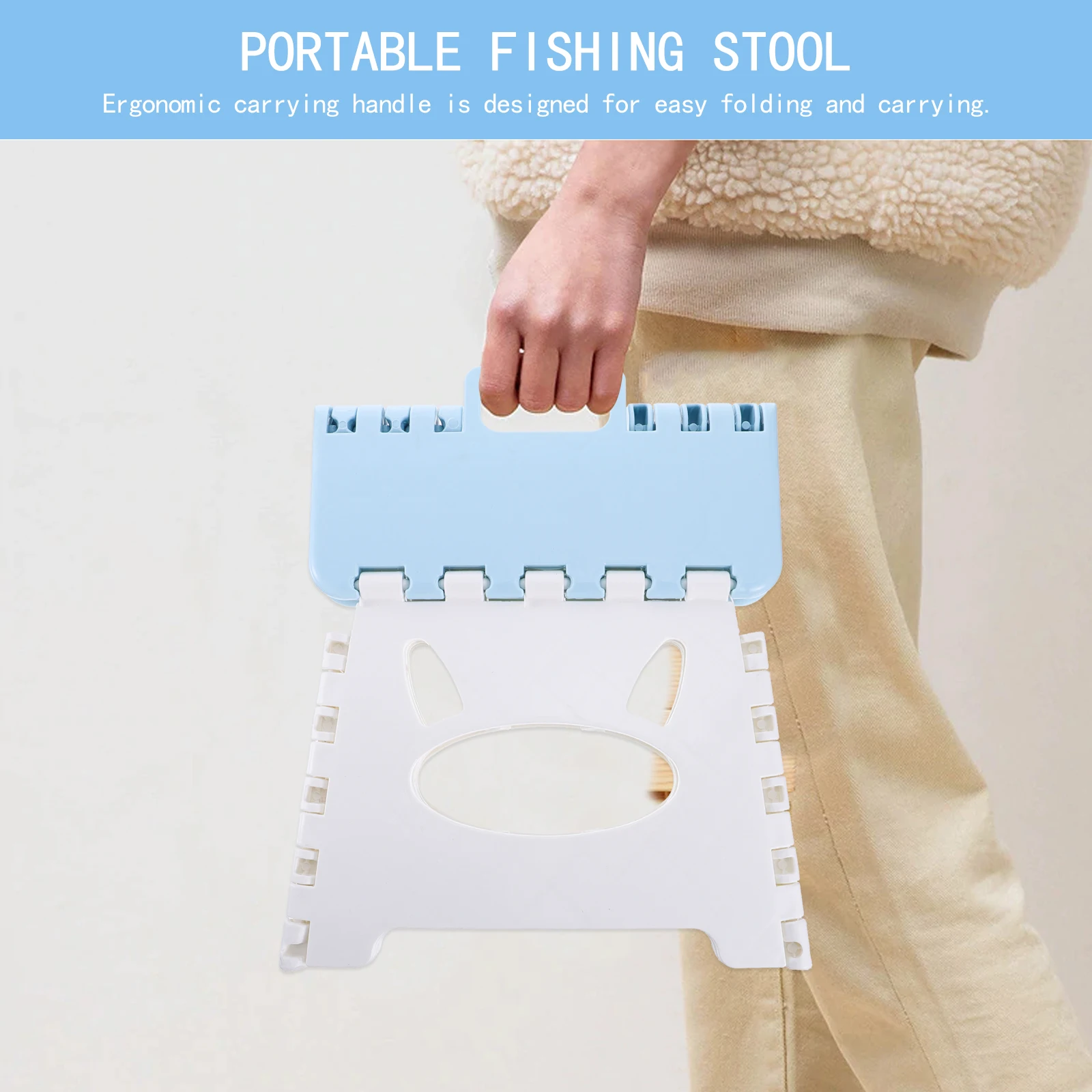 

1Pcs Plastic Foldable Stool Portable Lightweight Folding Seat for Camping Fishing Picnic Garden Outdoor Plastic Folding Stool