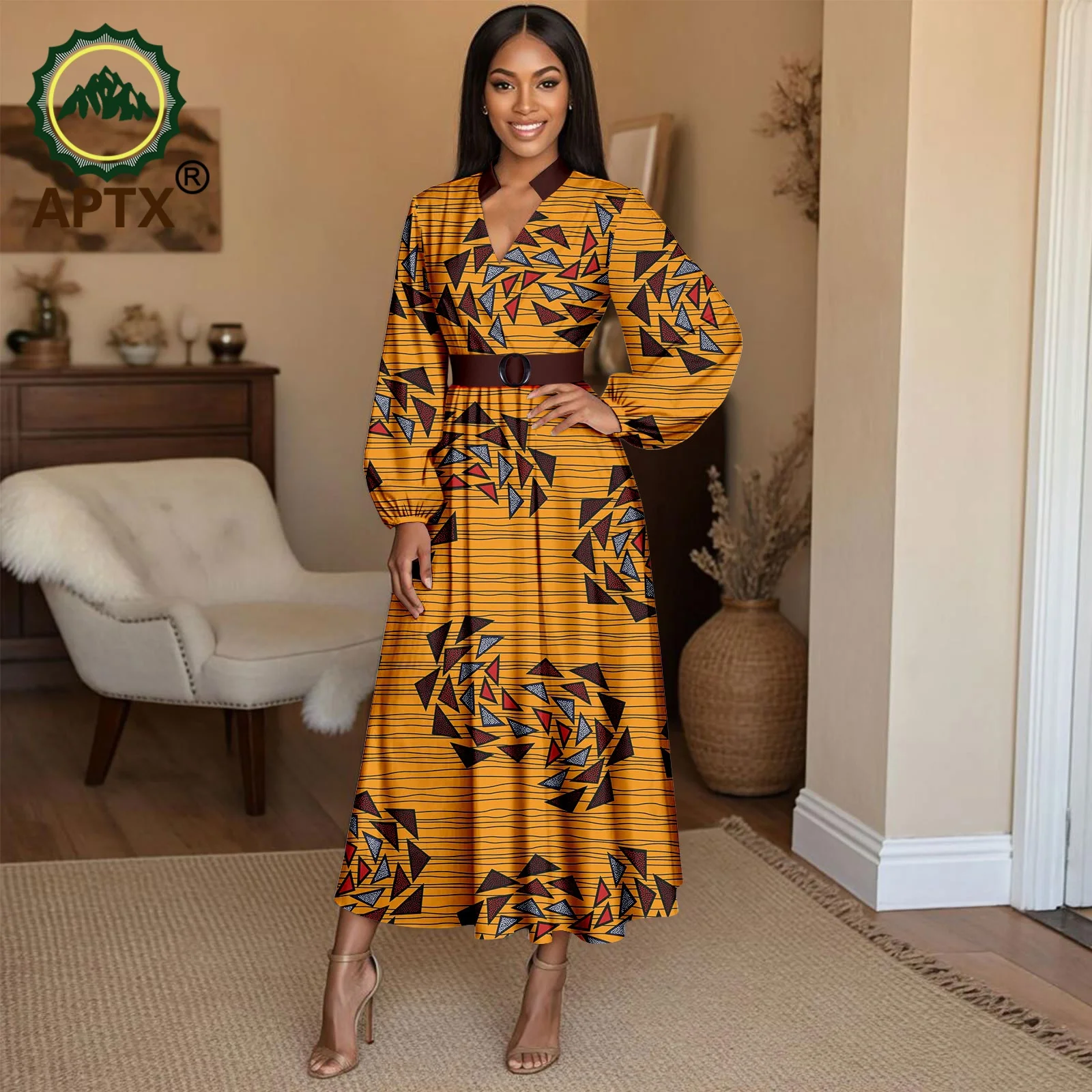 فساتين أفريقية للنساء بأكمام طويلة مطبوعة ملابس Dashiki ملابس أنقرة ملابس ميدي لحفلات الزفاف والسهرات 2525134 #3