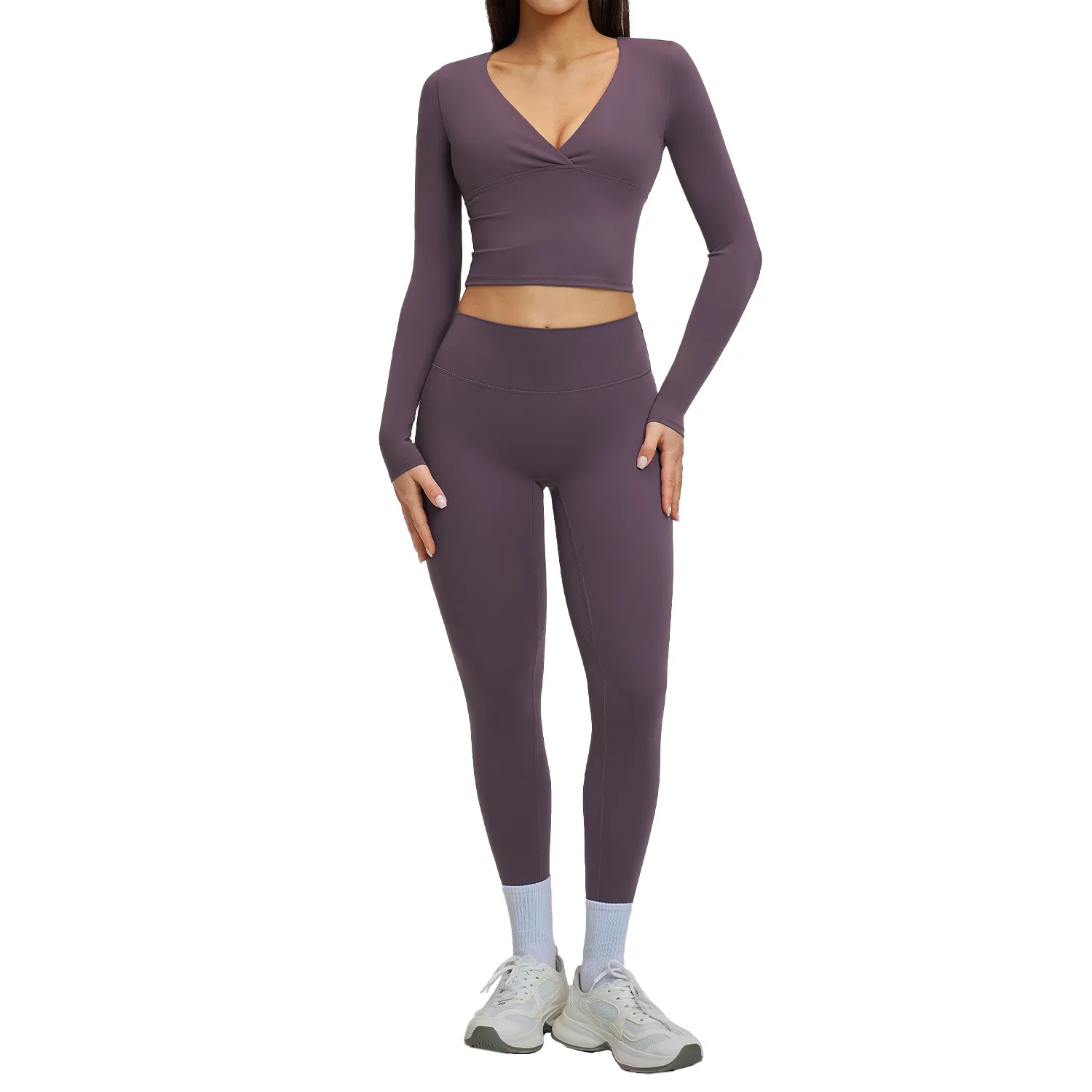 

Maxdutti Long Sleeved Yoga Set, Sports Running Fitness Set, Versatile Casual Yoga Suit New Two Piece Set Women's Suit Ropa Mujer