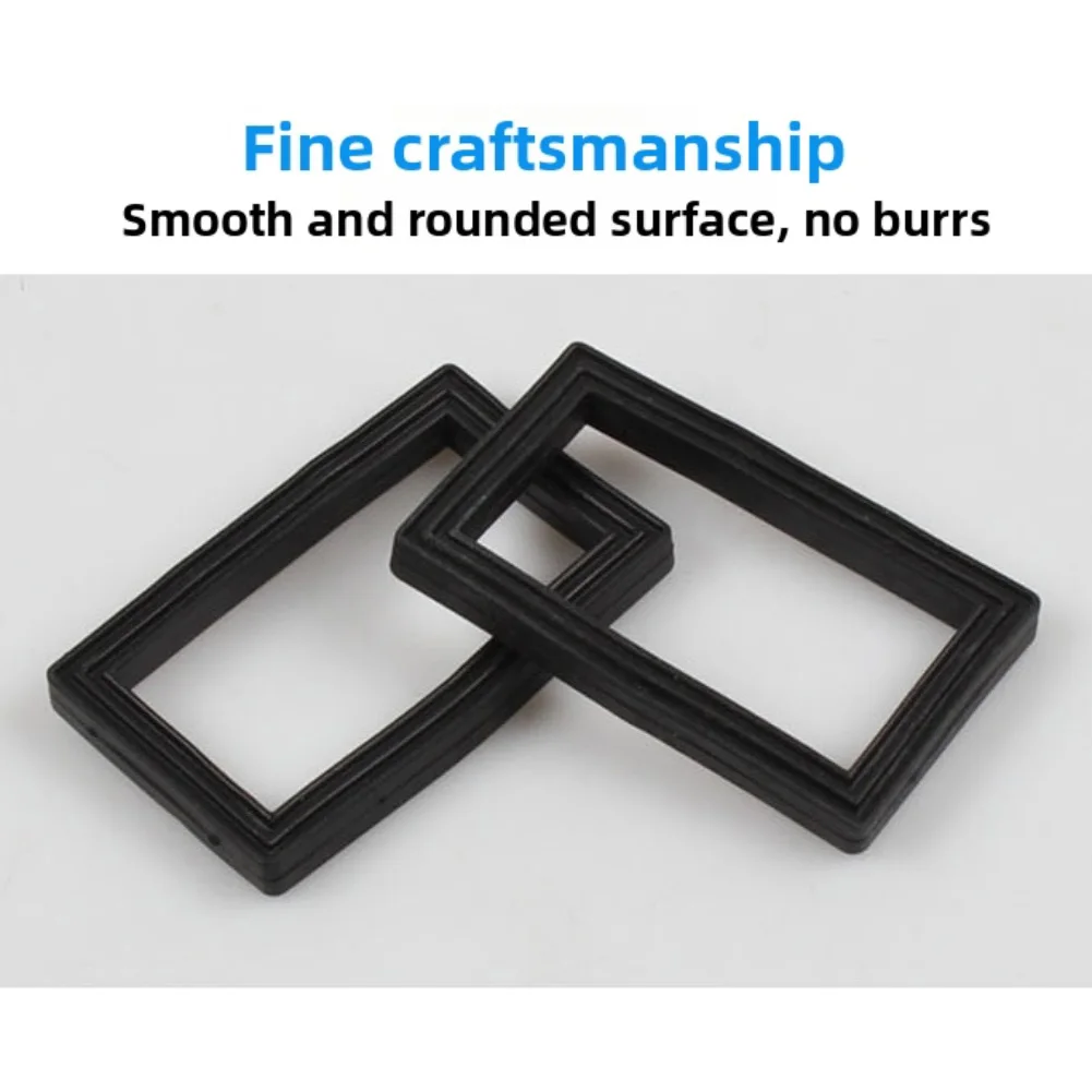 2Pack Rectangular Rubber Overflow Washer 58x35mm Black For Kitchen Sink Accessories Drain Pipe Overflow Sealing Parts