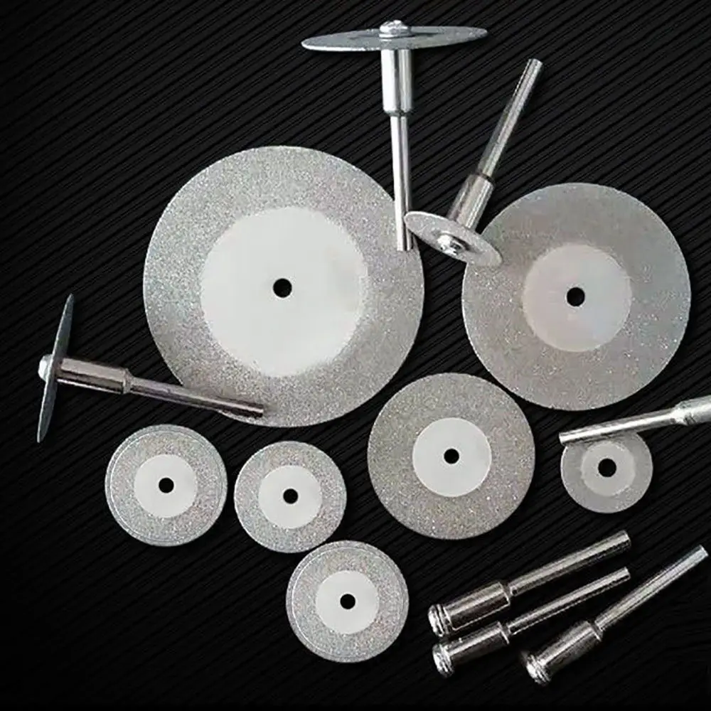 10pcs/set Abrasive Grinding Wheel Mini Diamond Saw Rotary Tool Cutting Disc Kit Diamond Cutting Disc